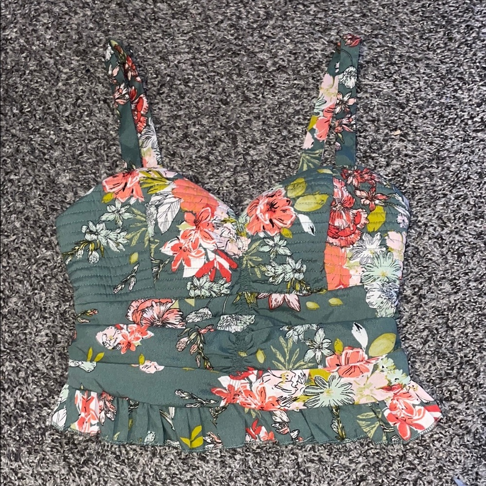 Floral Green Women's Top